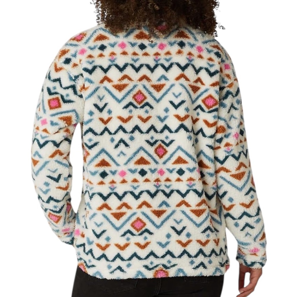 Eddie Bauer Aztec print quarter Zip Pullover fuzzy Fleece XLarge - Picture 8 of 15